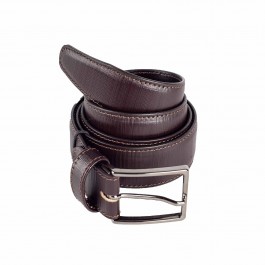 Ceinture cuire lisse brun_roll-1